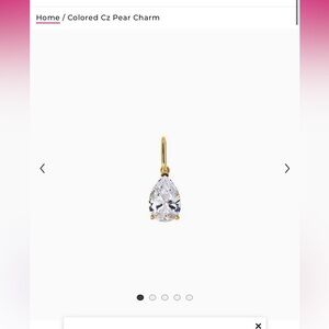 BRAND NEW NWT ADINA EDEN THIN WIRE CHOKER & CZ PEAR CHARM